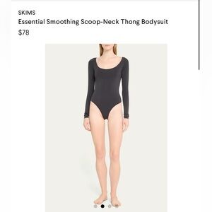 SKIMS scoop neck body suit in black size L/XL